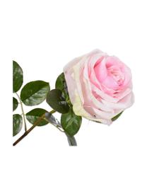 Kunstblumen Rosen, Weiß/Rosa, 2 Stück, Kunststoff, Metalldraht, Weiß, Rosa, L 68 cm