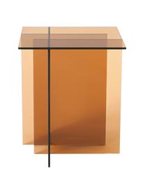 Table d'appoint en verre Anouk, Verre, Brun, transparent, larg. 42 x haut. 50 cm