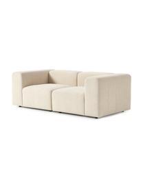 Sofa modułowa bouclé Lena (3-osobowa), Tapicerka: bouclé (93% poliester, 6%, Stelaż: drewno sosnowe, sklejka, , Nogi: tworzywo sztuczne, Beżowy bouclé, S 209 x G 106 cm