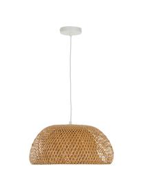Design hanglamp Eden van bamboehout, Lampenkap: bamboe, Baldakijn: metaal, Licht hout, Ø 45 x H 21 cm
