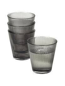 Mondgeblazen waterglazen Grand Cru van rookglas, 4 stuks, Loodvrij glas, Grijs, transparant, Ø 9 x H 10 cm, 260 ml