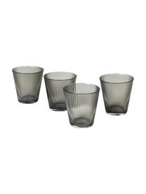 Mondgeblazen waterglazen Grand Cru van rookglas, 4 stuks, Loodvrij glas, Grijs, transparant, Ø 9 x H 10 cm, 260 ml