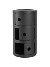 Design Container Componibili 3 Modules in Schwarz, Thermoplastisches Technopolymer aus recyceltem Industrieausschuss, Greenguard-zertifiziert, Schwarz, Ø 32 x H 59 cm