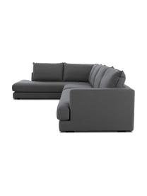 Canapé d'angle XL Tribeca, Tissu anthracite, larg. 405 x prof. 228 cm, méridienne à gauche