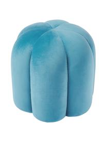 Samt-Hocker Cali, Bezug: Polyestersamt, Samt Blau, Ø 46 x H 44 cm