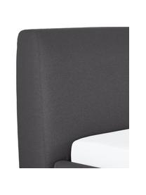 Cama tapizada Cloud, Tapizado: tejido finamente texturiz, Estructura: madera maciza de pino con, Tejido gris antracita, An 140 x L 200 cm