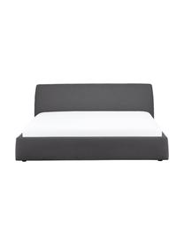 Cama tapizada Cloud, Tapizado: tejido finamente texturiz, Estructura: madera maciza de pino con, Tejido gris antracita, An 140 x L 200 cm