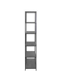 Standregal Seaford aus Holz und Metall, Einlegeböden: Mitteldichte Holzfaserpla, Gestell: Metall, pulverbeschichtet, Schwarz, B 114 x H 185 cm