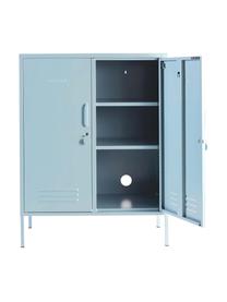 Metalen highboard Midi, Gepoedercoat staal, Lichtblauw, B 85 x H 111 cm