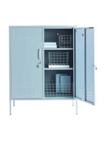 Metalen highboard Midi, Gepoedercoat staal, Lichtblauw, B 85 x H 111 cm