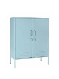 Metalen highboard Midi, Gepoedercoat staal, Lichtblauw, B 85 x H 111 cm