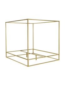Łóżko z metalu z baldachimem Belle, Metal mosiądzowany, Odcienie złotego, S 160 x D 200 cm