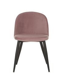 Moderne fluwelen stoelen Amy, 2 stuks, Bekleding: fluweel (polyester), Poten: gepoedercoat metaal, Roze, B 51 x D 55 cm