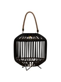 Solar Außenleuchte Sunshine Delight zum Hängen oder Stellen, Lampenschirm: Polyrattan, Griff: Jute, Schwarz, Ø 24 x H 26 cm