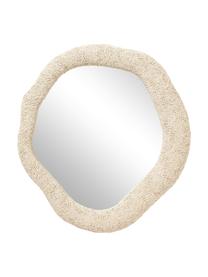 Specchio da parete Toprak, Cornice: poliresina, Superficie dello specchio: lastra di vetro, Retro: pannello di fibra a media, Beige, Larg. 92 x Alt. 102 cm