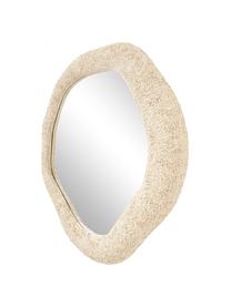 Specchio da parete Toprak, Cornice: poliresina, Superficie dello specchio: lastra di vetro, Retro: pannello di fibra a media, Beige, Larg. 92 x Alt. 102 cm