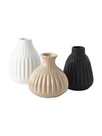 Komplet wazonów z porcelany Palo, 3 elem., Porcelana, Czarny, beżowy, biały, Komplet z różnymi rozmiarami