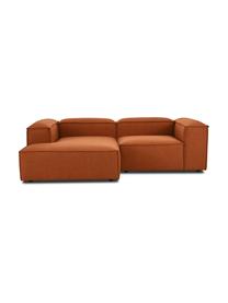 Divano angolare componibile Lennon, Rivestimento: poliestere Il rivestiment, Struttura: legno di pino massiccio, , Piedini: plastica I piedini si tro, Tessuto color terracotta, Larg. 238 x Prof. 180 cm, chaise-longue a destra
