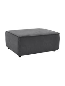 Poggiapiedi in velluto a coste antracite Nihad, Rivestimento: velluto a coste, Velluto a coste antracite, nero, Larg. 100 x Alt. 44 cm