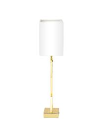 Große Klassische Tischlampe Vanessa in Gold, Lampenfuß: Metall, Lampenschirm: Textil, Goldfarben, Weiß, B 27 x H 52 cm