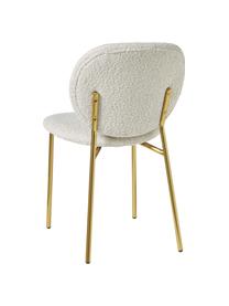 Bouclé čalouněné židle Ulrice, 2 ks, Bílé bouclé, zlatá, Š 47 cm, H 61 cm