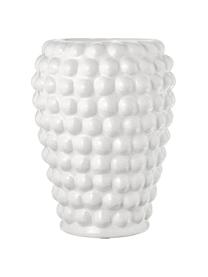 Jarrón de cerámica Dotty, Cerámica esmaltada, Blanco, Ø 14 x Al 20 cm
