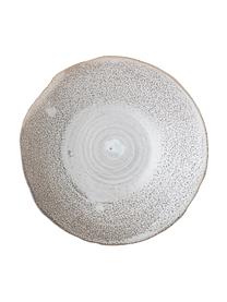 Fuente artesanal con esmalte reactivo Thea, Gres, Crema moteado, Ø 30 x Al 6 cm