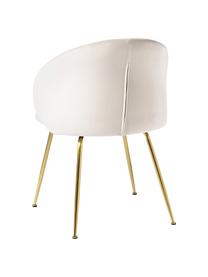 Samt-Polsterstühle Luisa, 2 Stück, Bezug: Samt (100 % Polyester) De, Beine: Metall, pulverbeschichtet, Samt Cremeweiß, Goldfarben, B 59 x T 59 cm