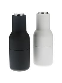 Sada designových mlýnků na sůl a pepř s víčkem z nerezové oceli Bottle Grinder, 2 díly, Antracitová, světle šedá, stříbrná, Š 8 cm, V 21 cm