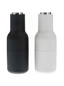 Salero y pimentero de diseño Bottle Grinder, 2 uds., Cuerpo: plástico, Grinder: cerámica, Gris antracita, gris claro, plateado, Ø 8 x Al 21 cm