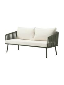Garten-Lounge-Set Malo, 4-tlg., Bezug: 100 % Polyester Der hochw, Gestell: Aluminium, pulverbeschich, Tischplatte: Glas, Off White, Olivgrün, Set mit verschiedenen Größen