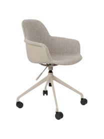 Bouclé-Schreibtischstuhl Albert, höhenverstellbar, Bezug: 100 % Polyester Der strap, Rahmen: Aluminium, geschliffen Si, Bouclé Taupe, B 59 x T 52 cm