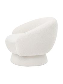 Fotel wypoczynkowy bouclé Ted, Tapicerka: poliester Dzięki tkaninie, Stelaż: drewno sosnowe, sklejka, , Biały bouclé, S 93 x G 82 cm