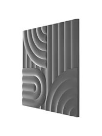 Wandobject Massimo van hout in grijs, MDF, Grijs, B 80 x H 80 cm