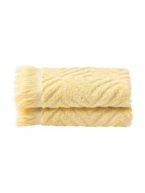 Serviette de toilette en coton Jacqui, tailles variées, Jaune clair, Serviettes de toilette, larg. 50 x long. 100 cm, 2 pièces
