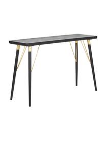 Konzolový stolek se zlatými prvky Jana, Černá, zlatá, Š 120 cm, H 40 cm