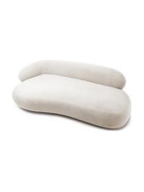Divano curvo a fagiolo 3 posti Alba, Rivestimento: 97% poliestere, 3% nylon , Struttura: legno massiccio di abete , Piedini: plastica, Tessuto bianco crema, Larg. 235 x Prof. 114 cm, schienale a destra