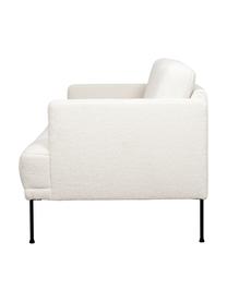Sofa Teddy z metalowymi nogami Fluente (2-osobowa), Tapicerka: 100% poliester (Teddy) Dz, Stelaż: lite drewno sosnowe z cer, Nogi: metal malowany proszkowo, Kremowobiały Teddy, S 166 x G 85 cm