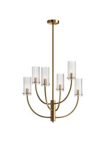 Große Pendelleuchte Arco, Lampenschirm: Glas, Goldfarben, Transparent, Ø 61 x H 67 cm