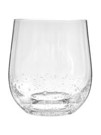 Bicchiere acqua in vetro soffiato Bubble 4 pz, Vetro soffiato, Trasparente con bolle d'aria, Ø 9 x Alt. 10 cm, 250 ml