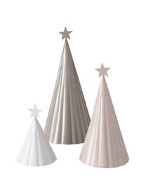 Deko-Weihnachtsbäume-Set Vassi, 3-tlg., Metall, pulverbeschichtet, Beige, Hellrosa, Weiß, Set mit verschiedenen Größen