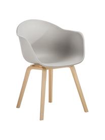 Židle s područkami s dřevěnými nohami Claire, Šedobéžová, bukové dřevo, Š 60 cm, H 54 cm