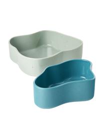 Dekoschalen-Set Milas, 2-tlg., Steingut, Mintgrün, Türkis, Set mit verschiedenen Größen