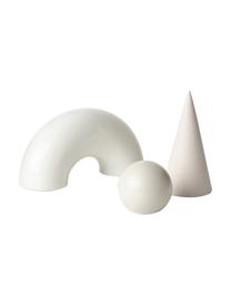 Objets décoratifs de différentes formes Oskar , 3 élém., Grès cérame, Blanc crème, Ø 10 x haut. 15 cm