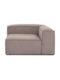 Módulo de esquina de pana sofá Lennon, Tapizado: pana (92% poliéster, 8% p, Estructura: madera de pino maciza, ma, Patas: plástico, Pana marrón, An 119 x F 119 cm, chaise longue izquierda