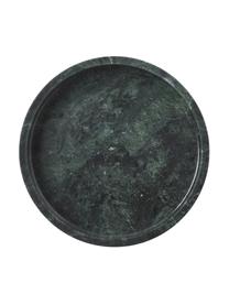 Rundes Deko-Marmor-Tablett Venice, Marmor, Grün, marmoriert, Ø 25 cm