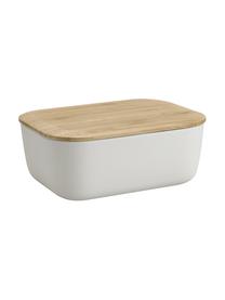 Beurrier avec couvercle en bambou Boxit, Gris clair, brun clair, larg. 16 x haut. 6 x prof. 12 cm
