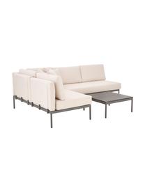 Garten-Lounge-Set Linden, 2-tlg., Bezug: 100% Polyester Der hochwe, Gestell: Metall, pulverbeschichtet, Tischplatte: Holz-Kunststoff-Verbundwe, Gestell: Metall, pulverbeschichtet, Dunkelgrau, Beige, Set mit verschiedenen Größen