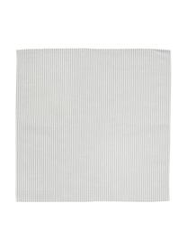 Stof-servetten strepen van halflinnen, 6 stuks, Wit, grijs, B 45 x L 45 cm