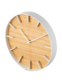 Horloge murale en bois clair Rin, Blanc, brun, Ø 27 cm